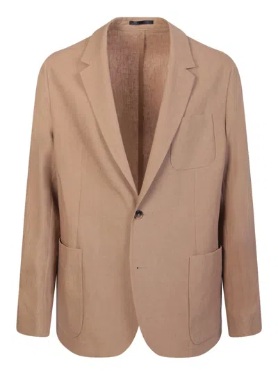 Paul Smith Tailored-fit Linen Patch-pocket Blazer In Me Be