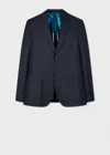 Paul Smith Tailored-fit Navy Windowpane Check Wool Buggy-lined Blazer Blue In Blue