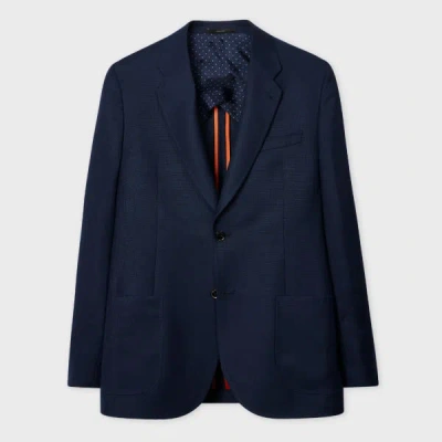 Paul Smith Tailored-fit Navy Wool Hopsack Buggy-lined Blazer Blue
