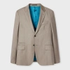 Paul Smith Tailored-fit Oatmeal Overdyed Wool-cashmere Flannel Blazer Grey In Gray