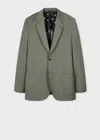 Paul Smith Tailored-fit Pale Green Overdyed Melange Wool Blazer In Green