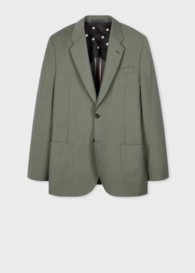 Paul Smith Tailored-fit Pale Green Overdyed Melange Wool Blazer