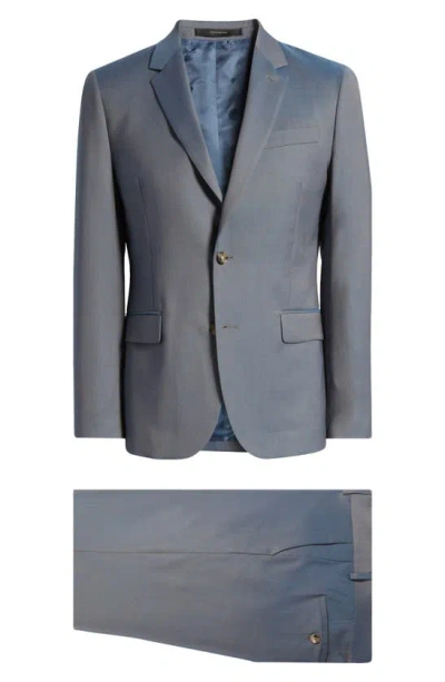 Paul Smith Tailored Fit Solid Wool Suit In Green-blue