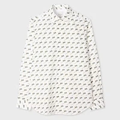 Paul Smith Floral-print Long-sleeve Shirt In White