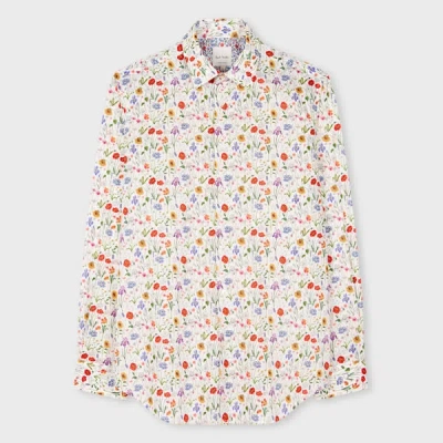 Paul Smith Tailored-fit White 'liberty Floral' Print Shirt