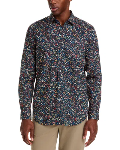 Paul Smith Tailored Floral Print Shirt In Blue