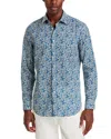 Paul Smith Tailored Floral Print Shirt In Blue