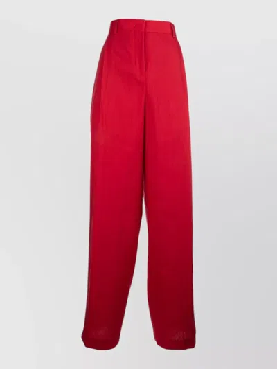 Paul Smith Tailored Trousers Belt Loops Button Detail Pockets In Red
