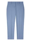 Paul Smith Dusty Blue Tailored Trousers With Contrast Trim In Blue