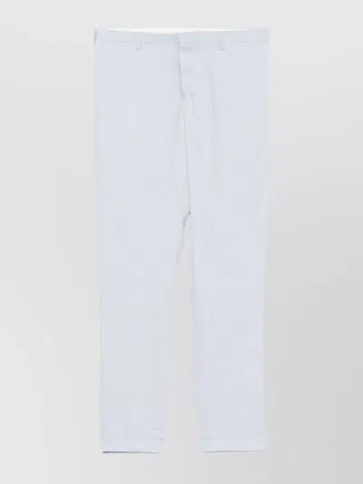 Paul Smith Tailored Trousers With Belt Loops And Cuffed Hem In Blue