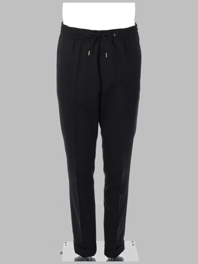 Paul Smith Tailored Wool Trousers With Drawstring Waistband And Refined Cuffs In Black