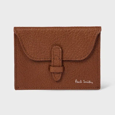 Paul Smith Tan Leather Envelope Card Holder Brown