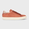 Paul Smith Tan Nubuck Leather 'beck' Trainers 'signature Stripe' Heel Panels Brown