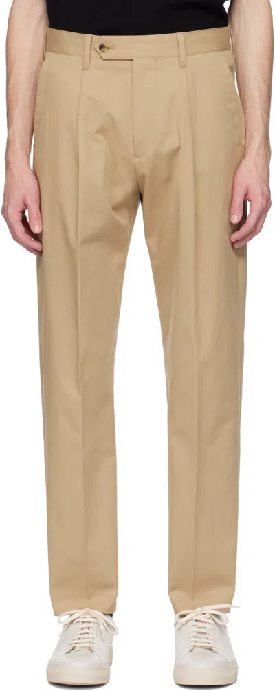 PAUL SMITH TAN PLEATED TROUSERS