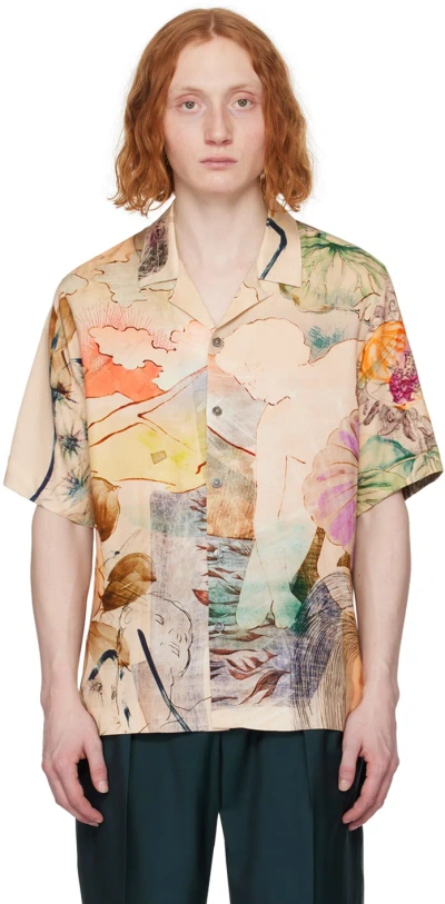 Paul Smith Tan Printed Shirt In 60 Browns