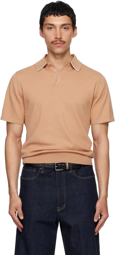 Paul Smith Tan Short Sleeve Polo In Brown