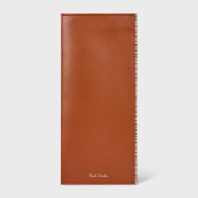 Paul Smith Tan 'signature Stripe' Trim Glasses Case Brown