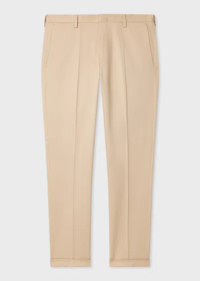 Paul Smith Tan Slim-fit Stretch-cotton Chinos Brown In Neutral