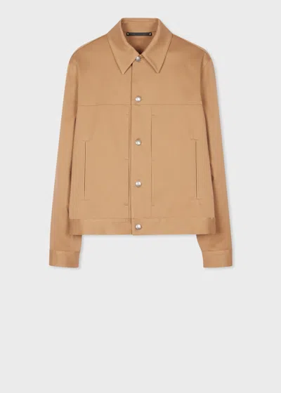 Paul Smith Tan Stretch Cotton-twill Trucker Jacket Brown