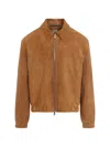 Paul Smith Camel Oversized Leather Jacket In Brown
