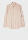 Paul Smith Tan Yarn-dye Brushed Cotton Twill Shirt Brown In Brown