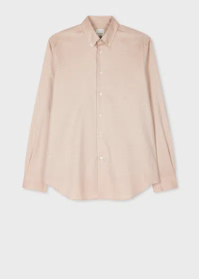 Paul Smith Tan Yarn-dye Brushed Cotton Twill Shirt Brown