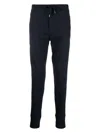 Paul Smith Cotton Lounge Trousers Ribbed Ankles In Inky Blue