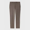 Paul Smith Tapered-fit Brown Overdyed Wool-cashmere Flannel Trousers In Brown