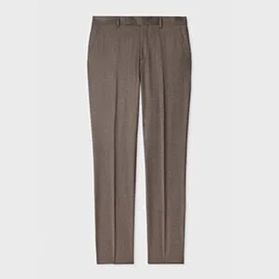 Paul Smith Tapered-fit Brown Overdyed Wool-cashmere Flannel Trousers