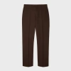 Paul Smith Tapered-fit Dark Brown Linen Trousers In Purple