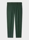 Paul Smith Tapered-fit Dark Green Overdyed Marl Wool Trousers In Green