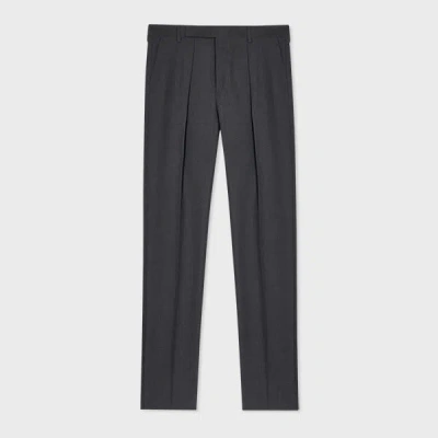 Paul Smith Tapered-fit Dark Grey Wool-cotton Pleated Trousers