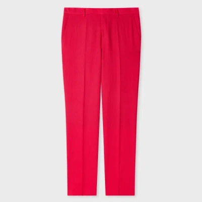 Paul Smith Tapered-fit Fuchsia Linen Trousers Pink In Red