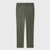 Paul Smith Tapered-fit Green Overdyed Wool-cashmere Flannel Trousers In Green