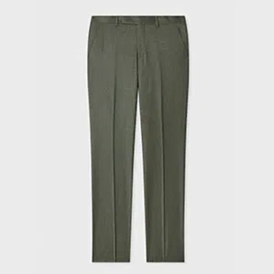 Paul Smith Tapered-fit Green Overdyed Wool-cashmere Flannel Trousers