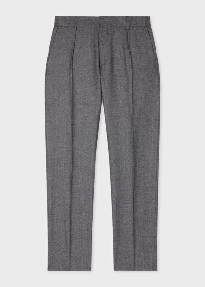 Paul Smith Tapered-fit Grey Check Elastic-back Trousers Blue