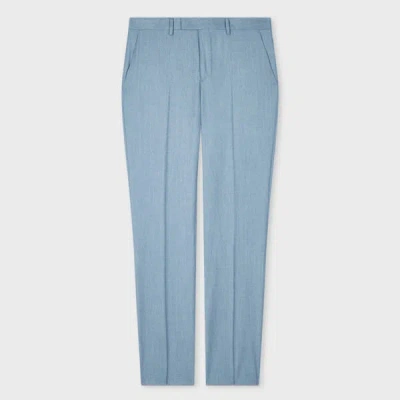 Paul Smith Tapered-fit Light Blue Wool-cashmere Flannel Trousers