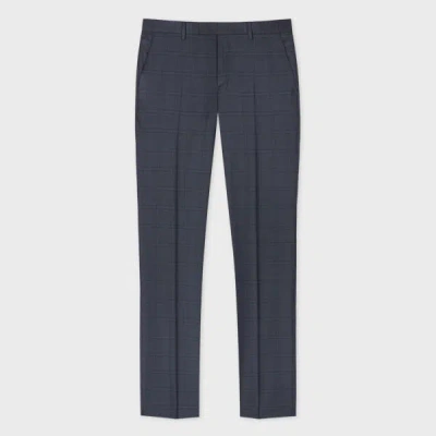 Paul Smith Tapered-fit Navy Check Wool Trousers Blue