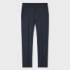 Paul Smith Tapered-fit Navy Windowpane Check Wool Trousers Blue In Blue