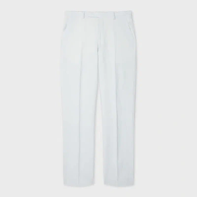 Paul Smith Tapered-fit Pale Blue Linen Trousers In White
