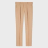 Paul Smith Tapered-fit Tan Wool-cotton Pleated Trousers Brown In Brown