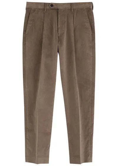 Paul Smith Tapered-leg Corduroy Trousers In Brown