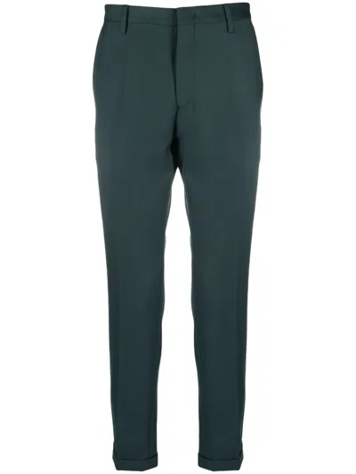 Paul Smith Tapered-leg Wool Trousers In Green