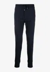 Paul Smith Cotton Lounge Trousers Ribbed Ankles In Blue