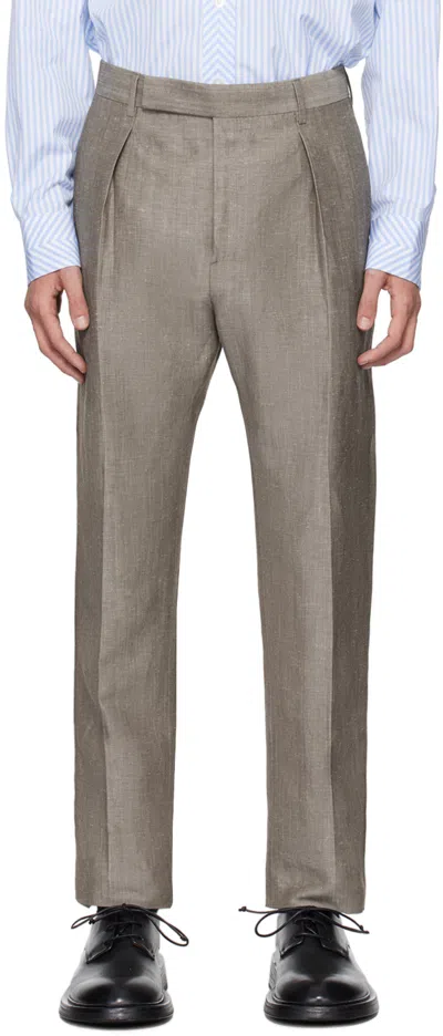 Paul Smith Taupe Creased Trousers In 61 Browns