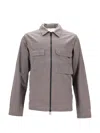 Paul Smith Taupe Zipped Front Overshirt In Gray