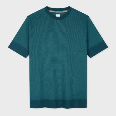 Paul Smith Teal Lyocell-cotton Knitted T-shirt Blue