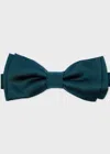 Paul Smith Teal Pre-tied Satin Bow Tie Blue In Blue