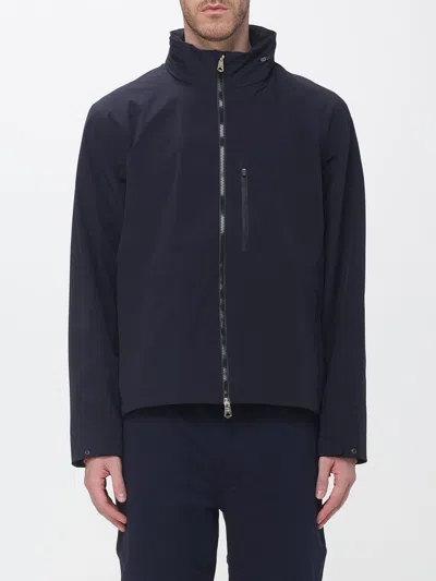 Paul Smith Technical Fabric Windbreaker Jacket With High Neck And Zip Closure In Blue