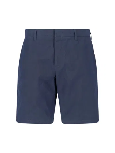 Paul Smith Textured Cotton-lyocell Lined Trousers For Men In Blue
